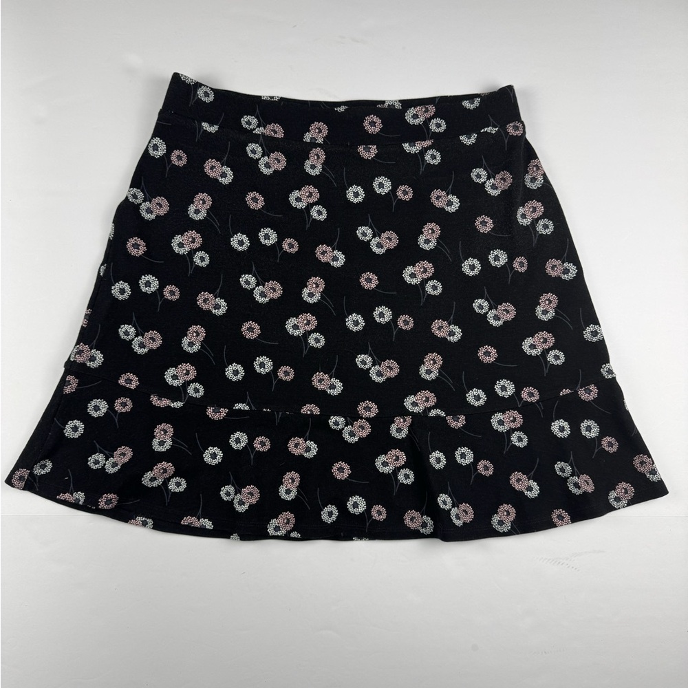 LOFT Daisy print stretchy A line midi skirt size medium